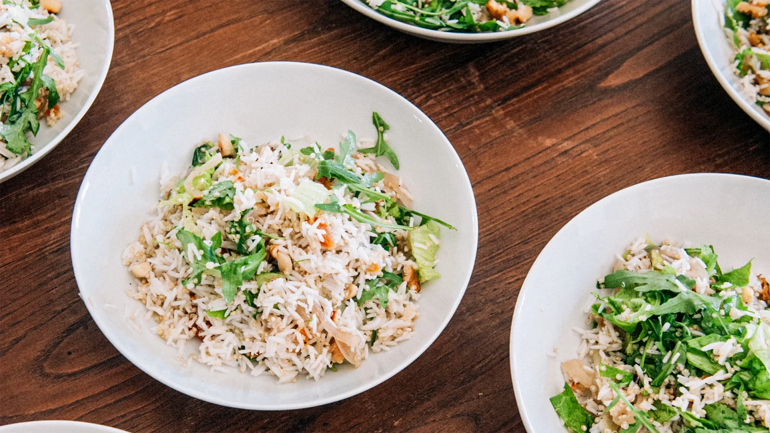 Delicious vegan food plates