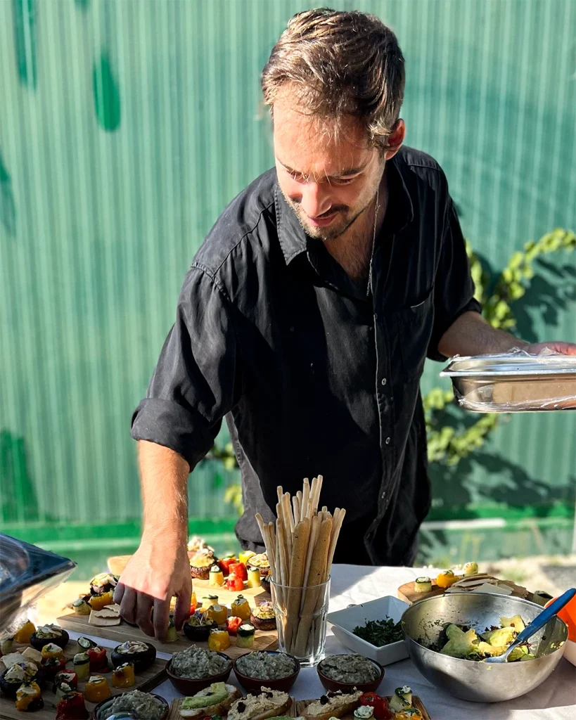 Staff member Ricardo, taking care of catering for a weding